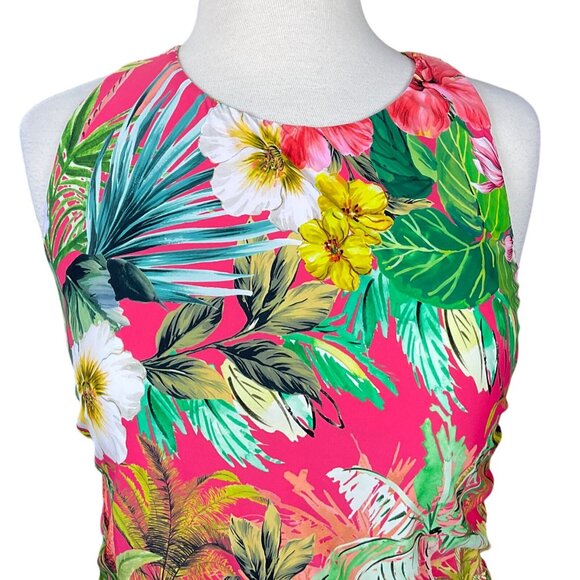 Jantzen Nora High Neck Bright Colorful Tropical Floral Tankini Set Sz 18 NWT - Picture 4 of 14
